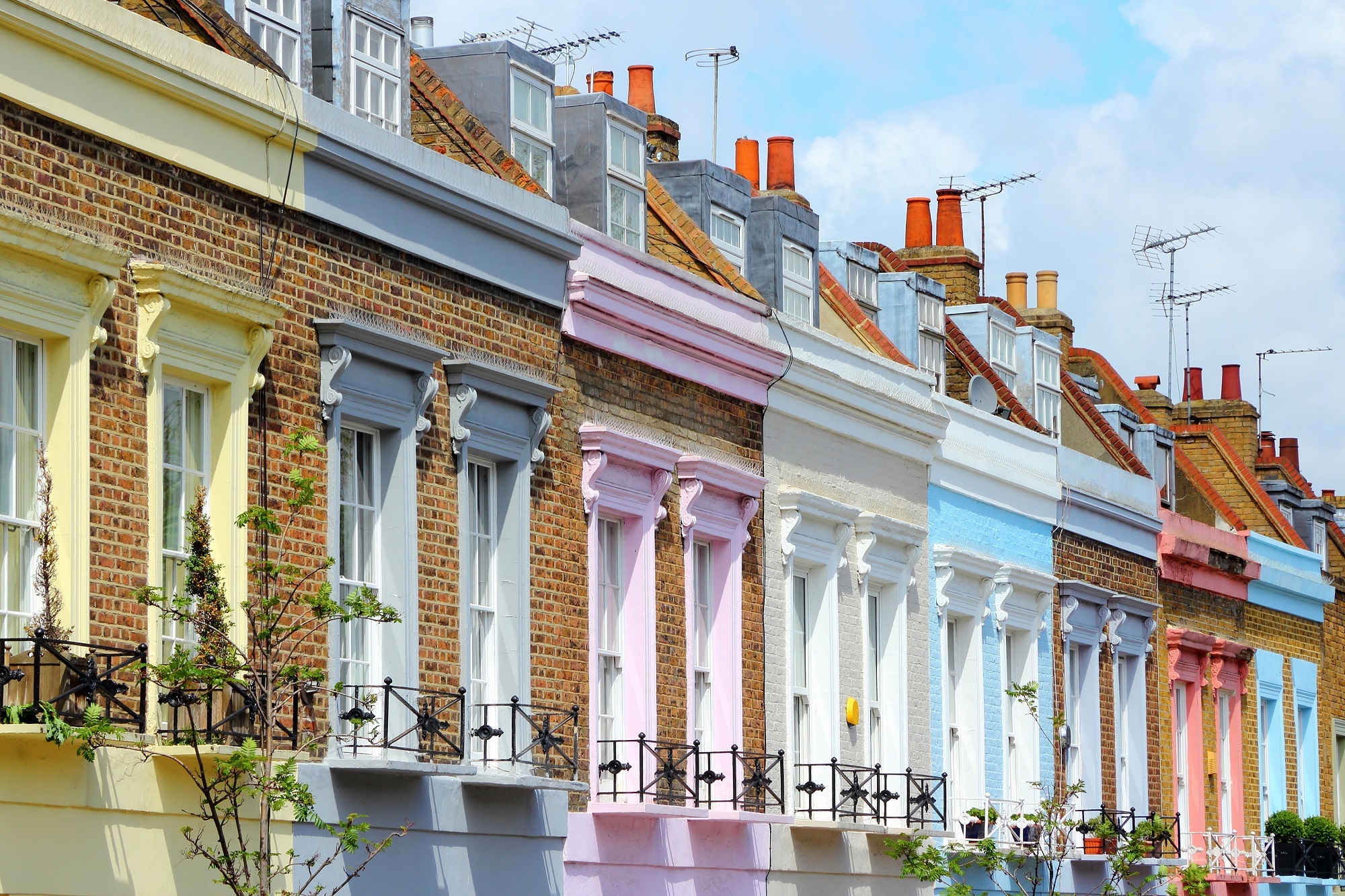 Coloured London houses
